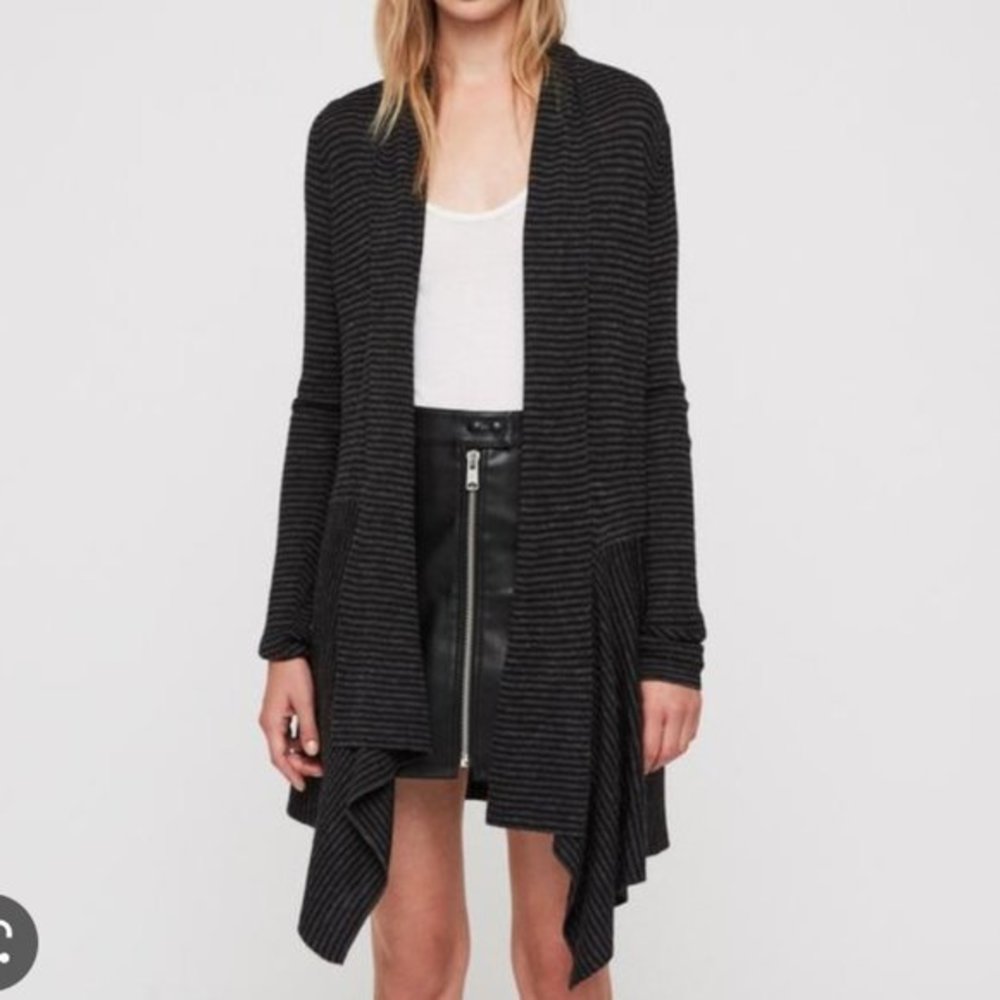 All Saints stripe keld olivo cardigan‎ (small)